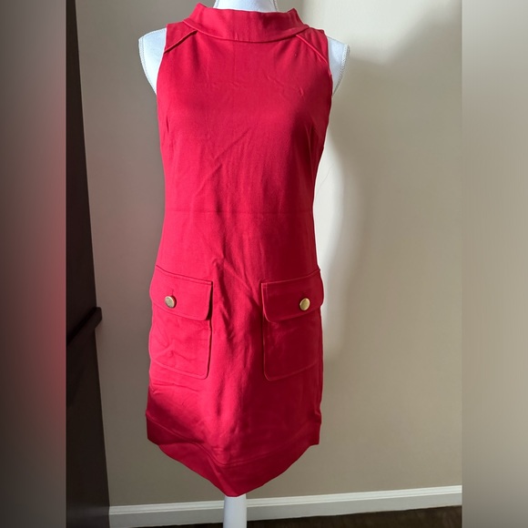 Red dress new with tags pockets Gold black details - Picture 1 of 6